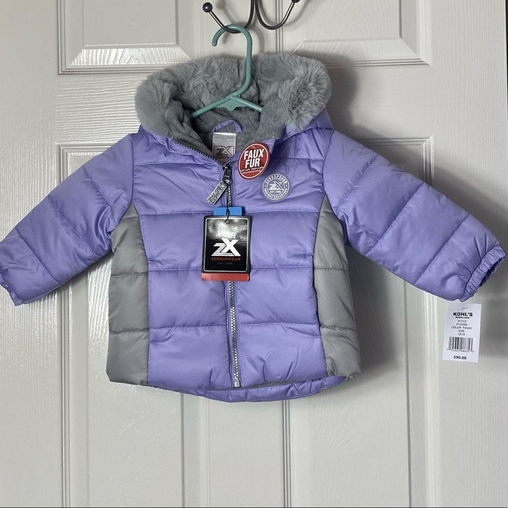 ZeroXposur Girls’ 12M-18M Macy Puffer Jacket Color: Pansy